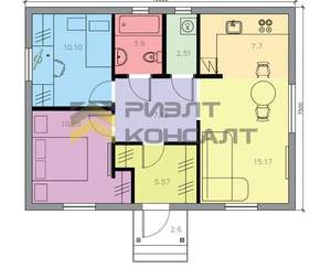 Дом 75м&sup2;, 1-этажный, участок 6 сот.  