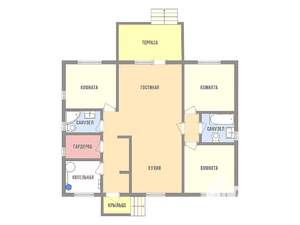 Дом 153м&sup2;, 1-этажный, участок 10 сот.  