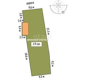 Дом 50м&sup2;, 2-этажный, участок 3 сот.  