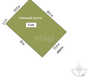 Дом 70м&sup2;, 2-этажный, участок 6 сот.  