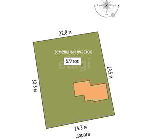 Дом 66м&sup2;, 2-этажный, участок 7 сот.  