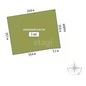 Дом 34м², 1-этажный, участок 5 сот.  