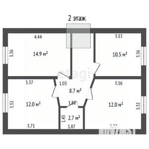 Дом 143м², 2-этажный, участок 5 сот.  