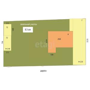 Дом 180м², 2-этажный, участок 8 сот.  