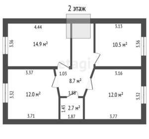 Дом 143м², 2-этажный, участок 5 сот.  