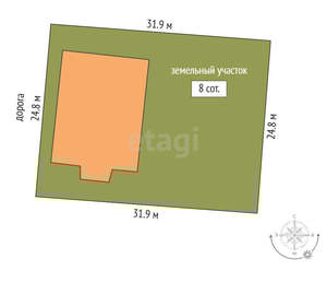 Дом 298м², 2-этажный, участок 8 сот.  