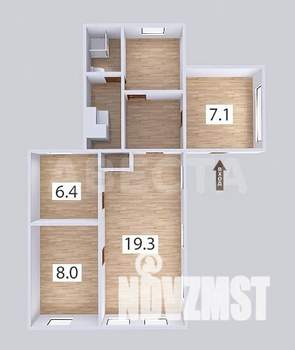 Дом 51м², 1-этажный, участок 3 сот.  