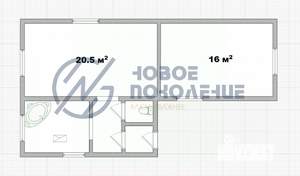 Дом 55м², 1-этажный, участок 6 сот.  