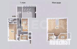 Коттедж 332м², 2-этажный, участок 8 сот.  