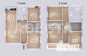 Дача 184м², 2-этажный, участок 7 сот.  