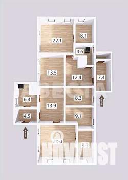 Дом 129м², 1-этажный, участок 6 сот.  