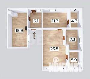 Дом 52м², 1-этажный, участок 4 сот.  