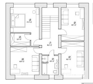 Коттедж 200м², 2-этажный, участок 6 сот.  
