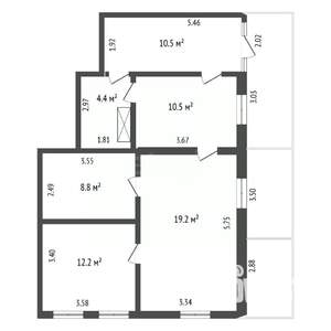 Дом 95м&sup2;, 1-этажный, участок 4 сот.  