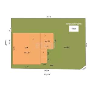 Дом 122м&sup2;, 1-этажный, участок 6 сот.  