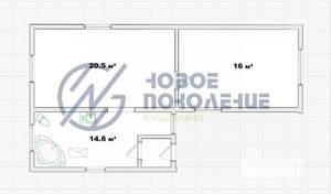 Дом 55м², 1-этажный, участок 6 сот.  