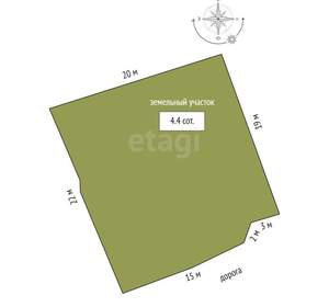 Дом 100м², 1-этажный, участок 4 сот.  