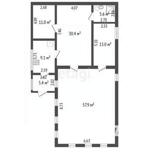 Дом 127м², 1-этажный, участок 4 сот.  