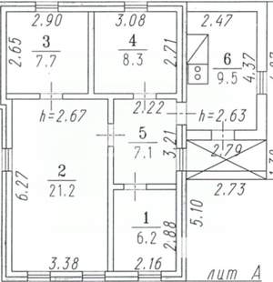 Дом 60м², 1-этажный, участок 5 сот.  