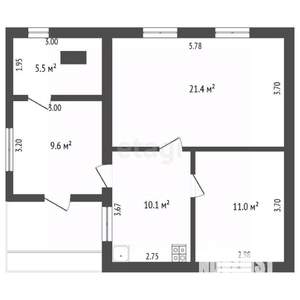 Дом 42м², 1-этажный, участок 19 сот.  