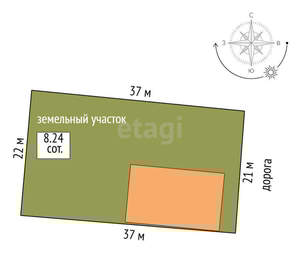 Дом 274м², 2-этажный, участок 8 сот.  