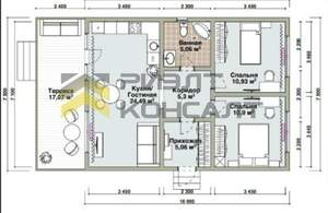 Дом 65м², 1-этажный, участок 5 сот.  