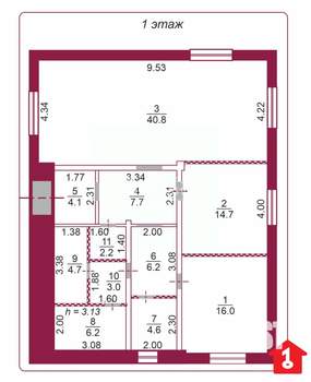 Дача 118м², 1-этажный, участок 6 сот.  
