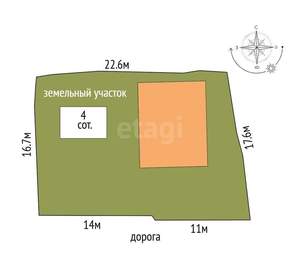 Дом 127м², 2-этажный, участок 4 сот.  