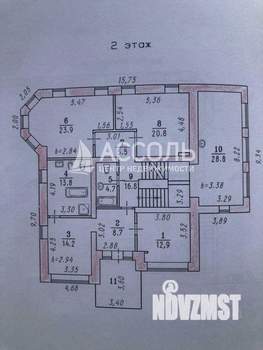 Коттедж 498м², 2-этажный, участок 11 сот.  