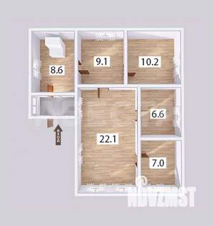 Дом 64м&sup2;, 1-этажный, участок 4 сот.  