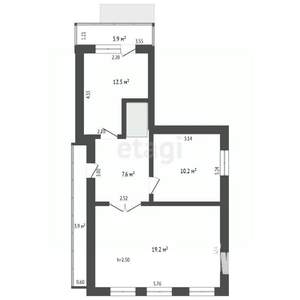 Дом 97м&sup2;, 2-этажный, участок 2 сот.  