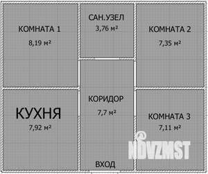 Дом 44м&sup2;, 1-этажный, участок 3 сот.  