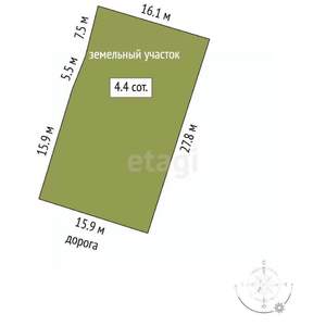 Дом 55м&sup2;, 1-этажный, участок 4 сот.  