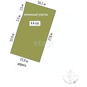 Дом 55м², 1-этажный, участок 4 сот.  