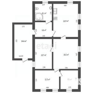 Дом 103м², 1-этажный, участок 5 сот.  