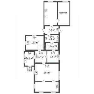 Дом 108м&sup2;, 1-этажный, участок 5 сот.  