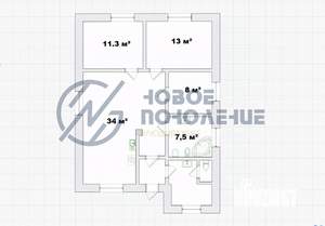 Коттедж 90м², 1-этажный, участок 5 сот.  