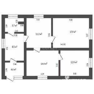 Дом 79м&sup2;, 1-этажный, участок 8 сот.  