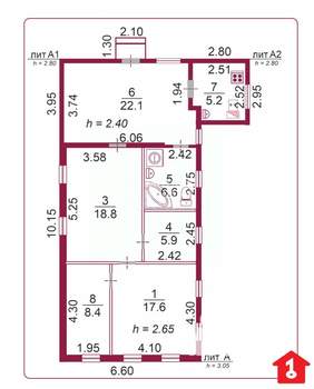 Дом 85м², 1-этажный, участок 4 сот.  