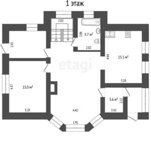 Дом 197м², 2-этажный, участок 9 сот.  
