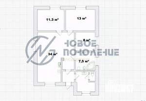Коттедж 90м², 1-этажный, участок 5 сот.  