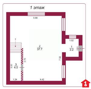 Дом 89м&sup2;, 2-этажный, участок 7 сот.  