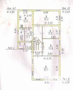 Дом 117м², 1-этажный, участок 5 сот.  