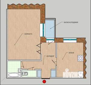 1-к квартира, на длительный срок, 45м2, 3/9 этаж