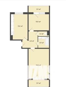 2-к квартира, на длительный срок, 58м2, 3/10 этаж