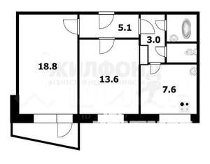 2-к квартира, на длительный срок, 53м2, 1/9 этаж