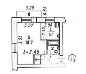 1-к квартира, на длительный срок, 32м2, 4/5 этаж