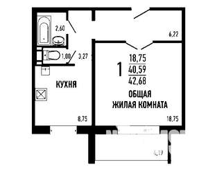1-к квартира, на длительный срок, 45м2, 8/10 этаж
