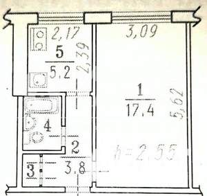 1-к квартира, на длительный срок, 30м2, 5/9 этаж