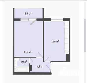 1-к квартира, на длительный срок, 37м2, 2/10 этаж